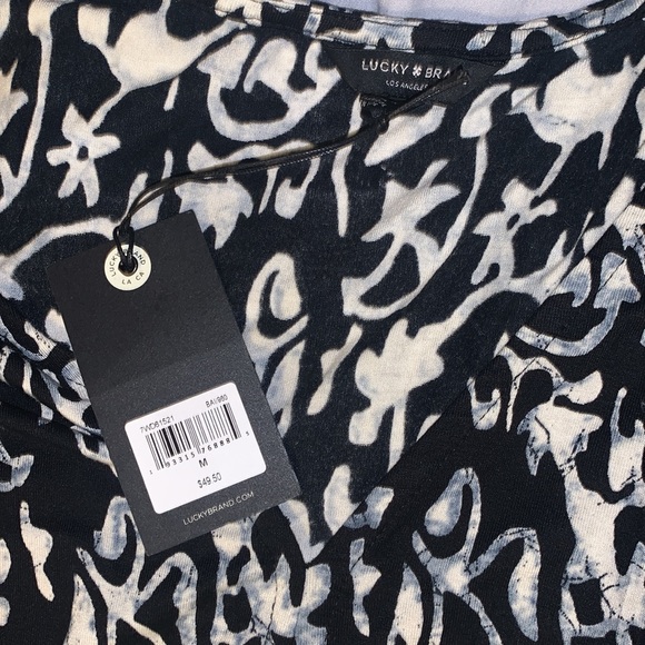 Lucky Brand Tank Top in Black/White Print Size Medium - Picture 3 of 3